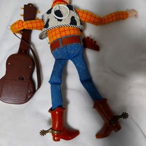 DISNEY SHERIFF WOODY FIGURE 1999 MATTEL DOLL.16" WORKS TOY STORY.